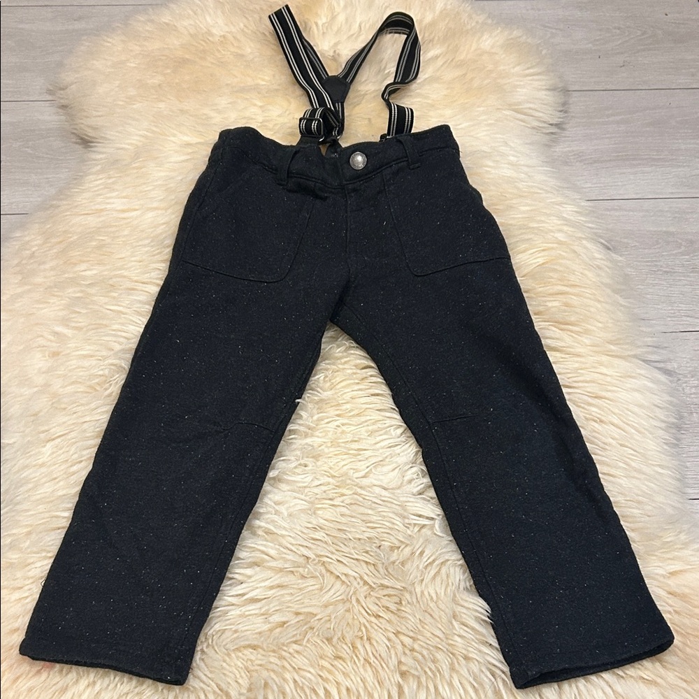 Joe Fresh Kids Dark Gray Suspender Trousers Pants